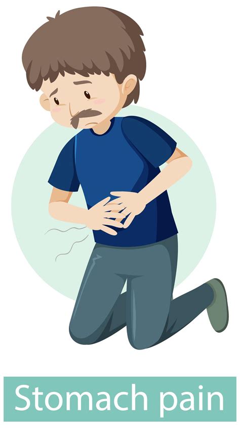 Cartoon character with stomach pain symptoms 1522191 Vector Art at Vecteezy