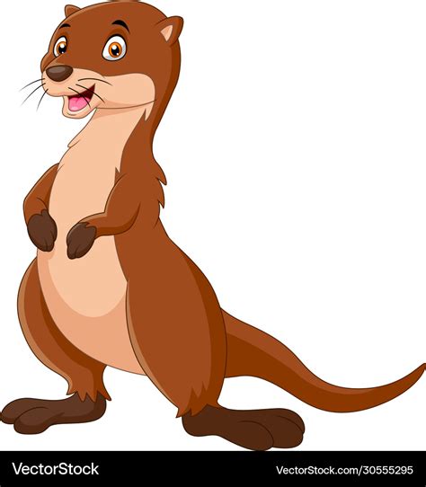 A cute cartoon otter posing Royalty Free Vector Image