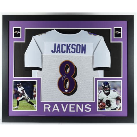 Lamar Jackson Signed Custom Framed Jersey Display (JSA) | Pristine Auction