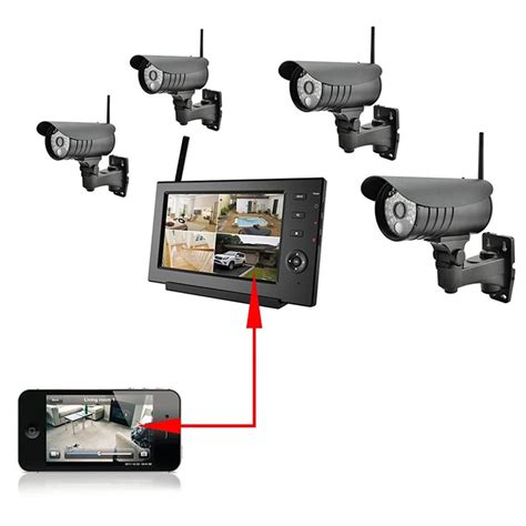 Home Security Camera 4 Wireless Cameras, 7 Inch Wireless Monitor DVR ...