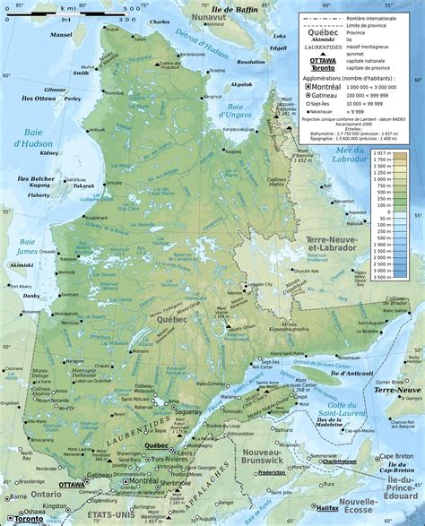 Quebec Province Topographic Map • Mapsof.net