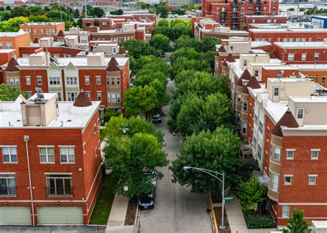 Overhead Residential Street View in Lincoln Park Chicago - Chicago ...