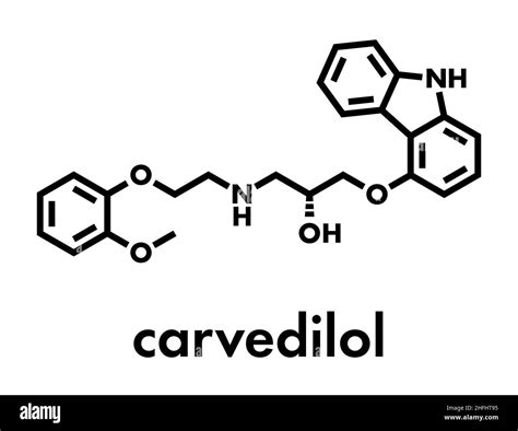 Carvedilol congestive heart failure drug molecule. Skeletal formula Stock Vector Image & Art - Alamy