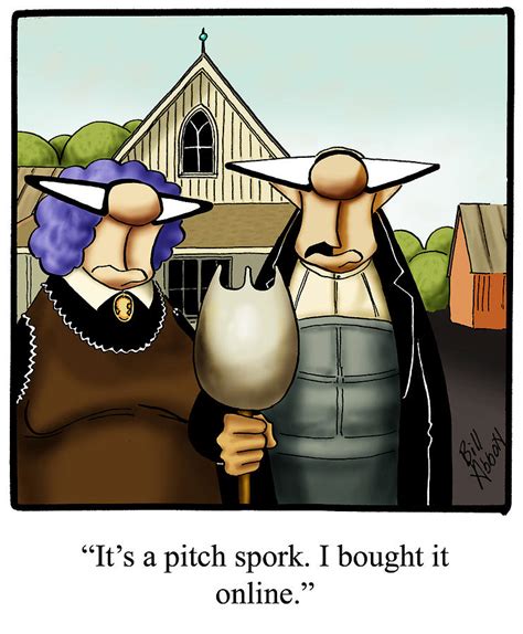 Humorous Take on American Gothic Digital Art by Bill Abbott | Fine Art ...