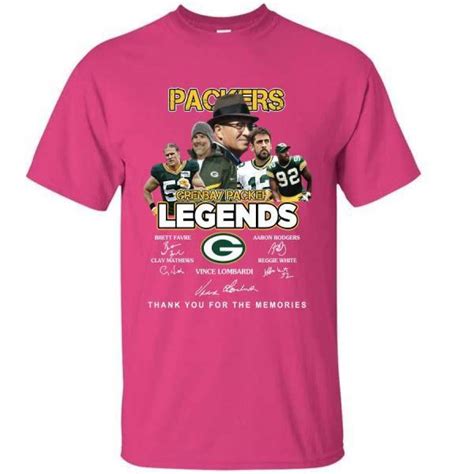 Green Bay Packers Brett Favre Aaron Rodgers Vince Lombardi Legends Memories Signatures T-Shirt ...