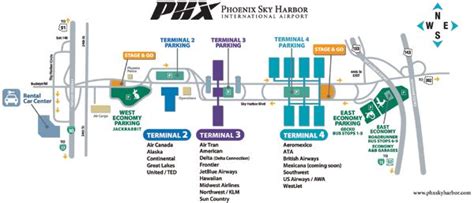 map phoenix airport terminal | Phoenix Airport Information and Car and ...