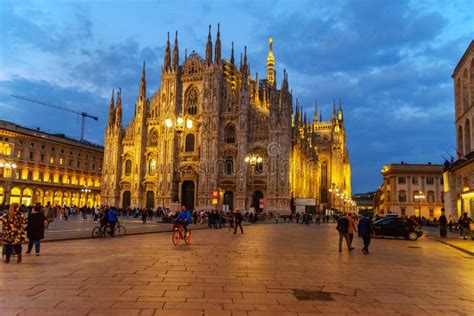 Cathedral or Duomo Di Milano at Night in Milan. Italy Editorial Image ...