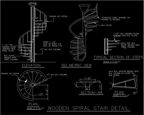 Spiral Staircase Plan Cad