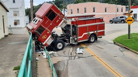 Charleston fire truck crashes, runs over firefighter's foot | WCHS