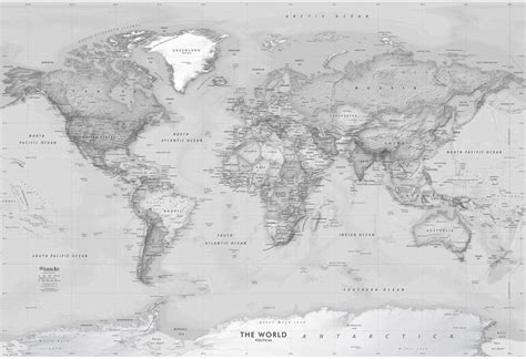 Academia Maps Large 62 x 42 Grayscale World Map Wall | Ubuy India