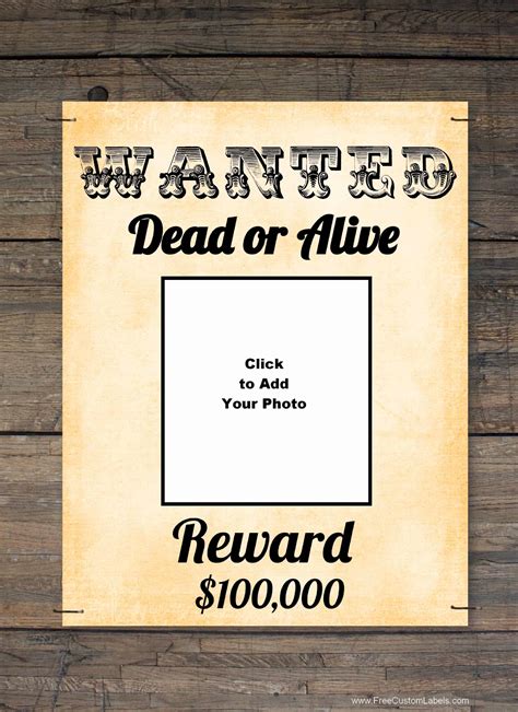 Wanted Poster Template Printable