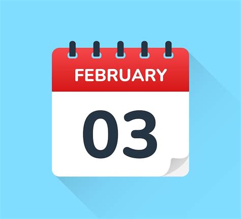 Premium Vector | February 3 calendar day.