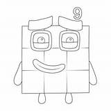 Number Block 9 Coloring Pages 2025 sketch template