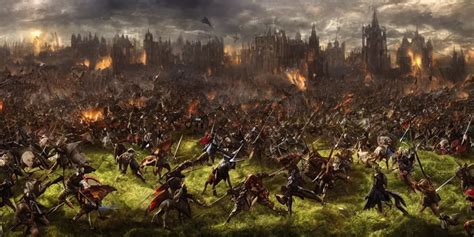 massive fantasy medieval battle scene, cinematic, high | Stable Diffusion | OpenArt