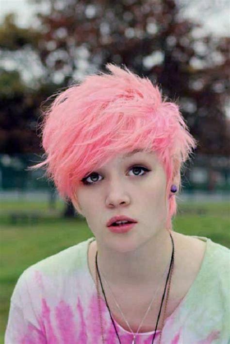 Cute Short Pink Edgy Punk Pixie Hairstyles Girls | Short scene hair, Hair color pink, Short emo hair