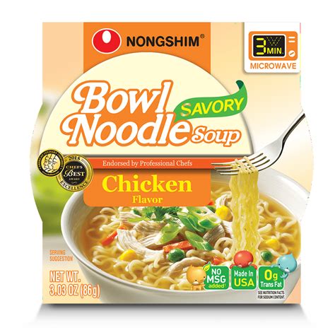 Nongshim Bowl Noodle Savory Chicken Ramyun Ramen Noodle Soup Bowl, 3.03oz X 12 Count - Walmart ...