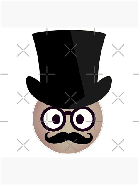 "Nerdy emoji with moustache and top hat" Poster for Sale by nopemom ...