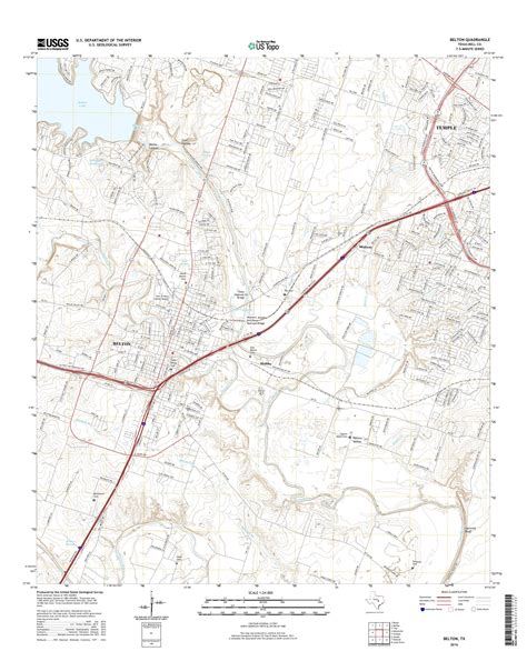 MyTopo Belton, Texas USGS Quad Topo Map