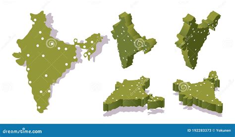 Various Isometric Views of 3d India Map with Main Cities. Good for ...