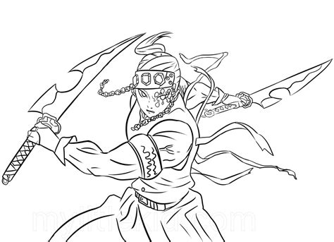 Angry Tengen Uzui Coloring Page - Free Printable Coloring Pages for Kids