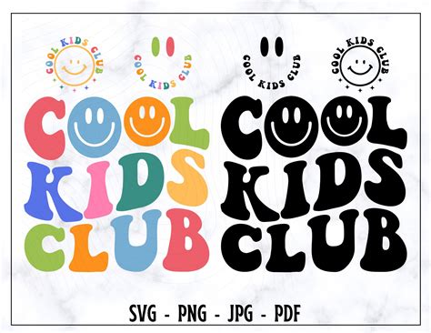 Cool Kids Club SVG Cool Kids Club PNG Coll Kids Club Shirt - Etsy UK