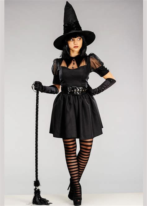 Adult Ladies Cute Black Bewitching Witch Costume