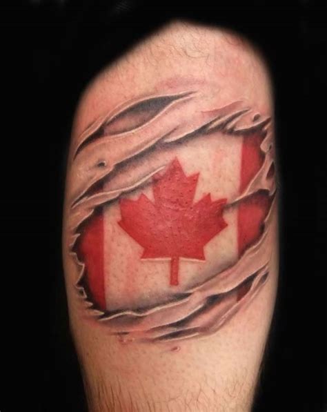 18 Patriotic Canadian Flag Tattoos - TattooBlend