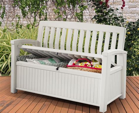 Keter Patio 227L Storage Bench - White | Catch.com.au