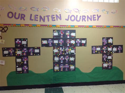 Lenten Art Display by Mrs. B. | Classroom displays, 40 days of lent, Kindergarten bulletin boards