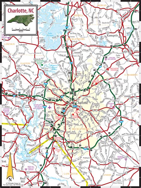 Map of Charlotte North Carolina - TravelsMaps.Com