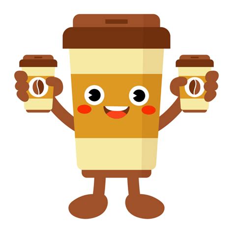 Funny Coffee cup Holding Take away coffee 46028206 PNG