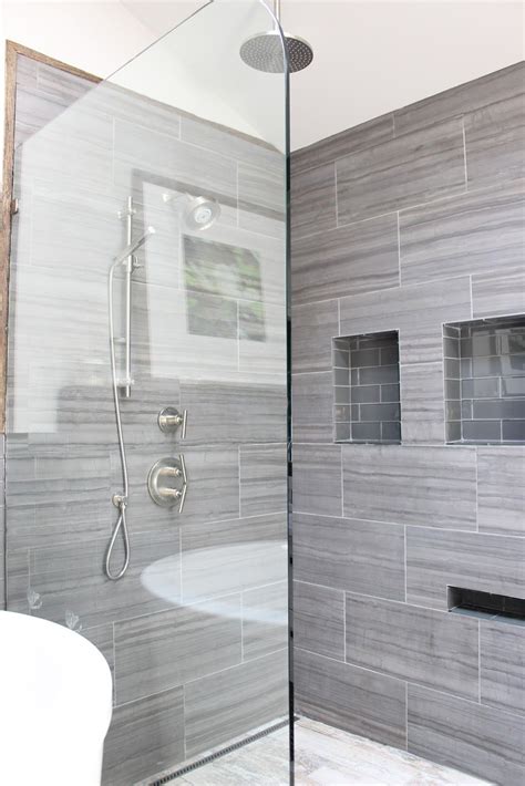 Light Grey Shower Tile Ideas - Design Corral