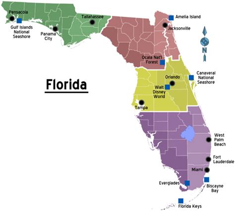 File:Map of Florida Regions with Cities.png - Wikitravel Shared