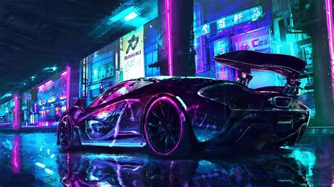 Futuristic Mclaren Neon Japanese Street Live Wallpaper - MoeWalls