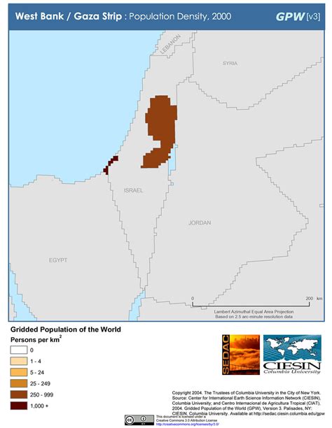 West Bank/Gaza Strip: Population Density, 2000 | SEDACMaps | Flickr