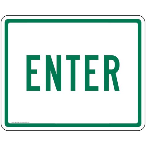 Enter / Exit Sign - Enter - White Reflective Aluminum