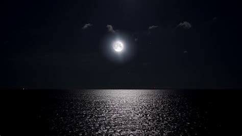 Full Moon At Night Reflecting On Water Alpha Stock Footage SBV-338239230 - Storyblocks