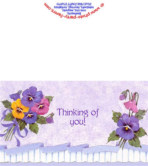 Free Printable Spring Pansies Thinking Of You Card - From Photo Party ...