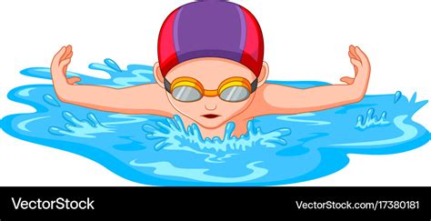 Swimmers during swimming for sport competition Vector Image