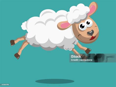 Cartoon Sheep Jumping Isolated Stock Illustration - Download Image Now ...