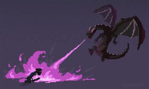 Just finished this pixel art of the Ender dragon battle ! - Minecraft ...