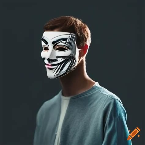 Portrait of a person with an anonymous mask on Craiyon