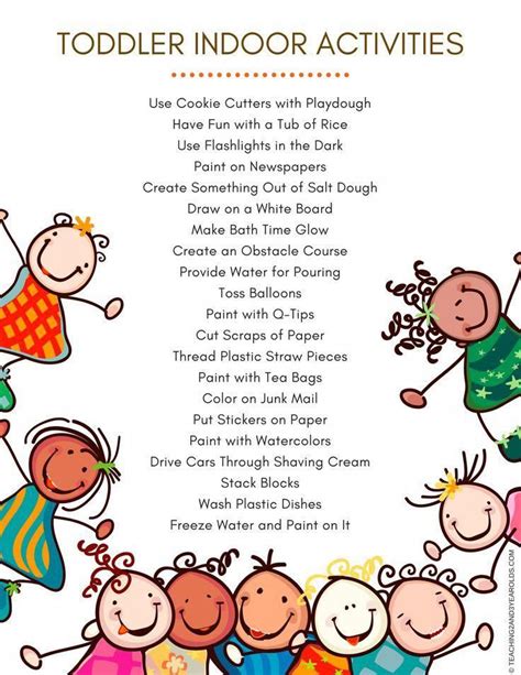 30+ Toddler Indoor Activities - Printable List Included | Indoor activities for toddlers ...