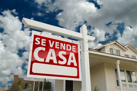 Spanish Home for Real Estate Sale Sign | Stock image | Colourbox