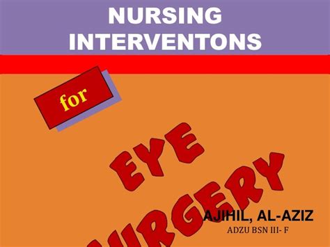 Nursing Interventions for Eye Surgery