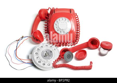 Parts of a handset, old telephone Stock Photo - Alamy