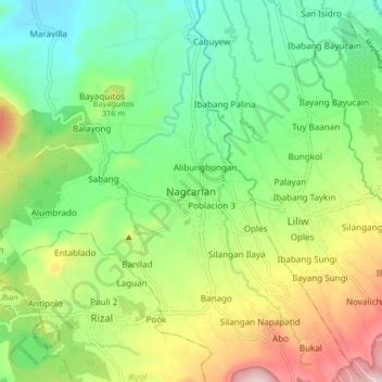 Nagcarlan topographic map, elevation, terrain