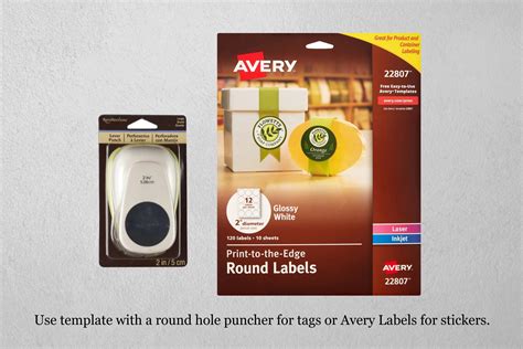 Logo Sticker Template, Printable Circle Avery Label 2 Instant Download ...