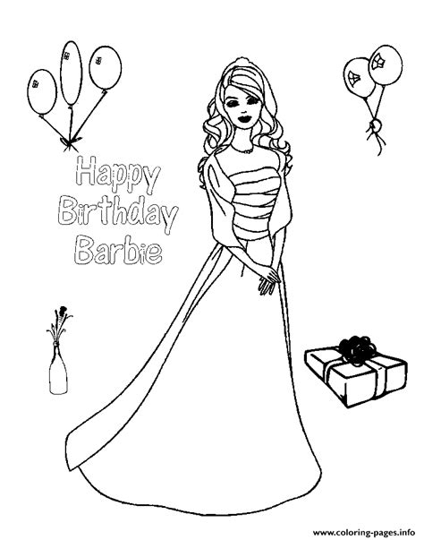 Happy Birthday Barbie S78a7 Coloring Pages Printable