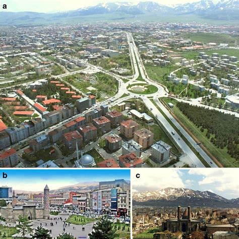 Erzurum city center (a General view of city. b City center and ...